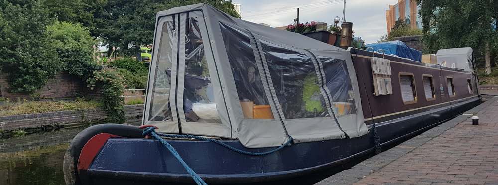 nb Sola Gratia moored up near Cambrian Wharf in Birmingham.